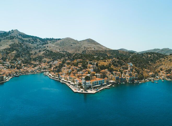 Aerial view of Symi island