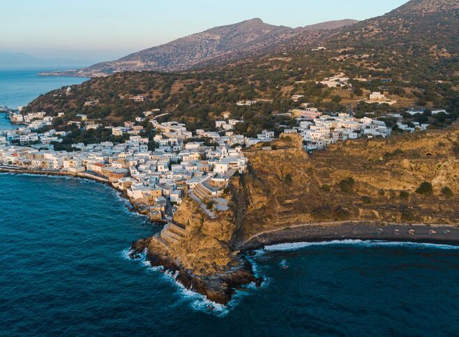 Aerial view of Mandraki in Nisyros