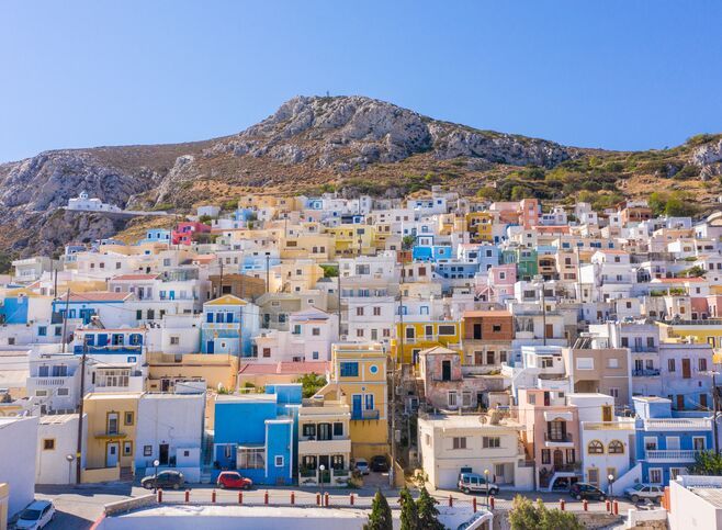 View of Colourful Menetes village_Karpathos