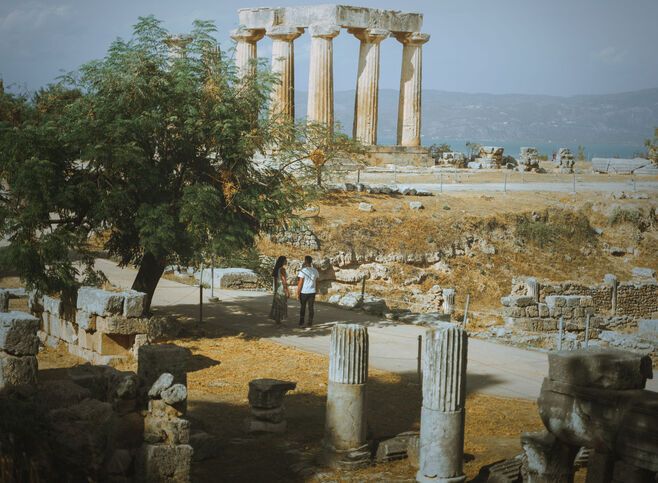 Delve into the culture of Corinth, from canal-level to hillside fortress