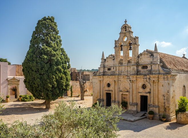 The Arkadi Monastery in Rethymno has an architecture and history that will captivate you