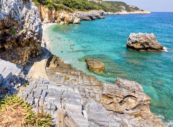 The clear blue water of Mylopotamos makes it one of Pelion's favourite beaches