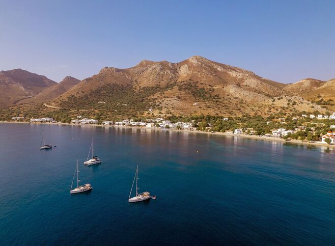 Overhead image of Tilos, Greece