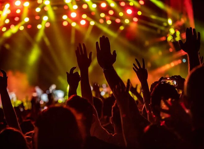 Open-air festival night in Greece