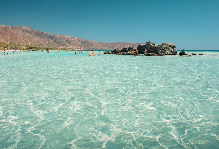 Elafonissi is an island you can easily wade to through knee-deep water