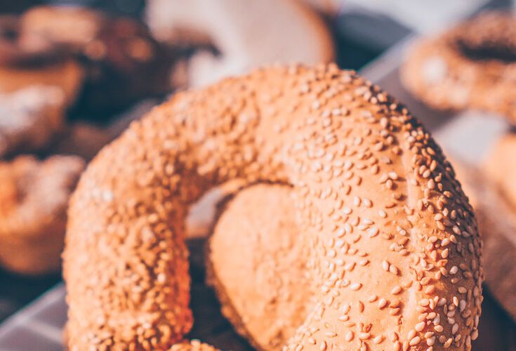 Koulouri,  the sesame seed-crusted bread rings 