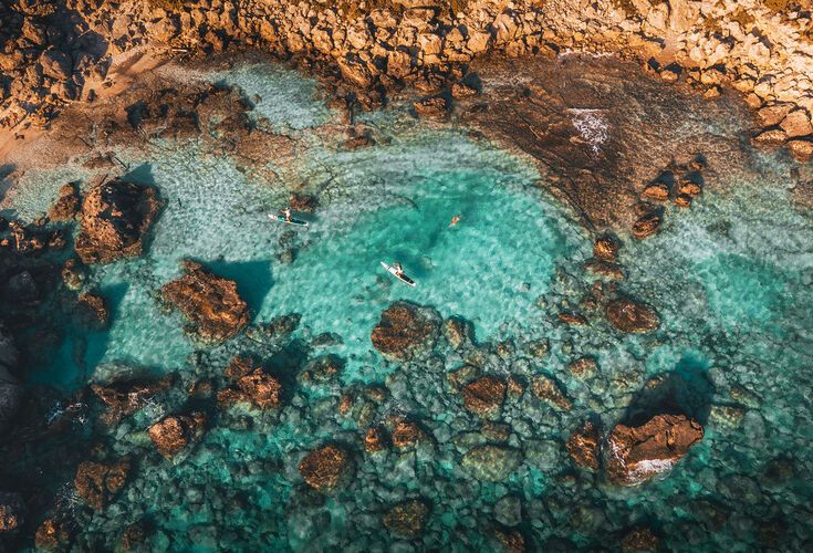 Water sports are popular where the Elafonisi lagoon widens