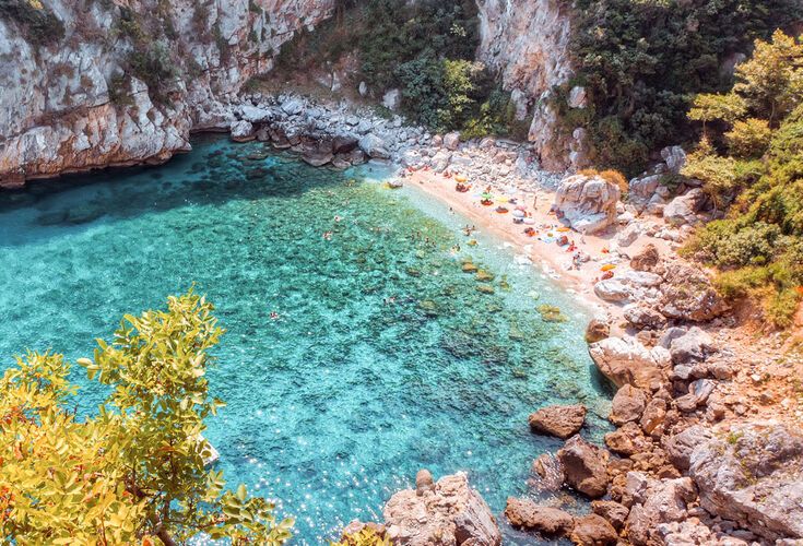 Fakistra beach, where some scenes from the movie Mamma Mia! were filmed here