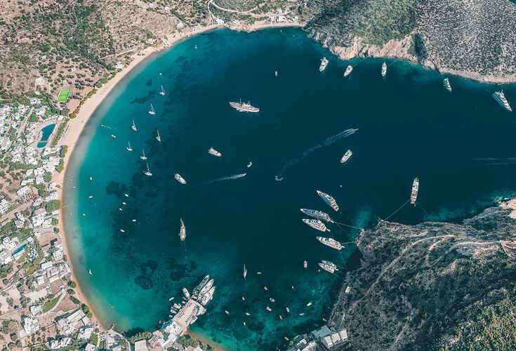 Port on Sifnos from above
