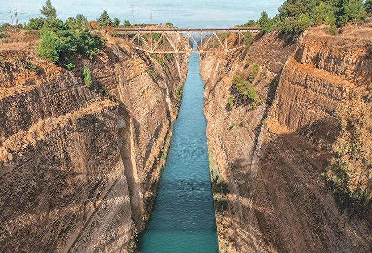 The Corinth canal, an ancient dream made real