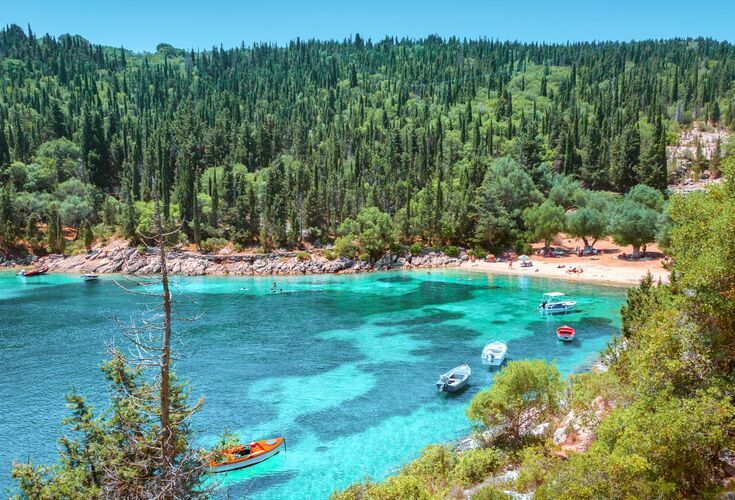 Another enchanting miniature, the picturesque port of Fiskardo is hardly a secret to sailors and celebrity yacht owners