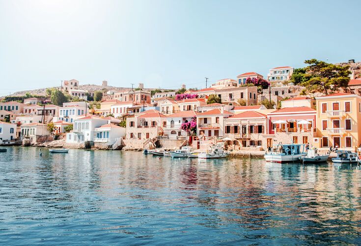 Isola di Chalki, una delle isole del Dodecaneso in Grecia, vicino a Rodi