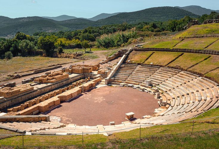 The first monument as you enter is the theatre, built in 3-2BC and regarded as one of the greatest examples of its kind