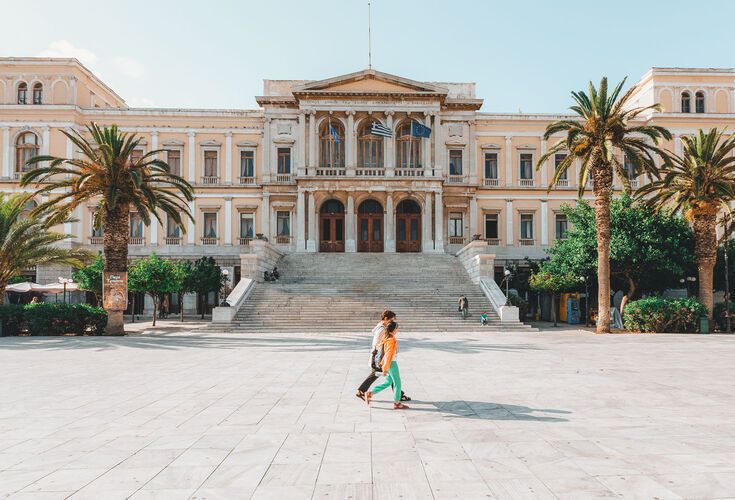 Miaouli Square in Syros island