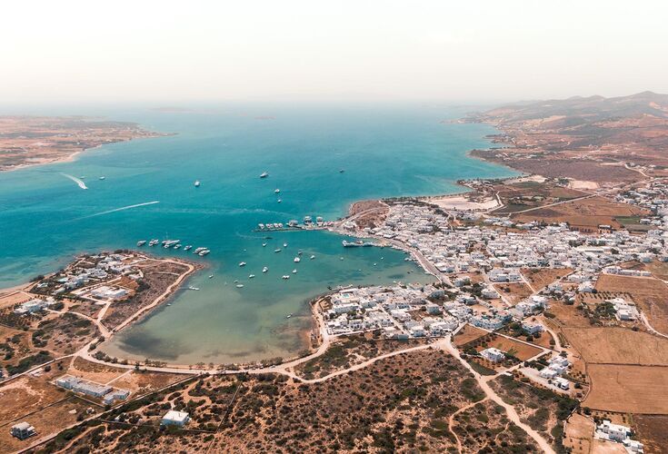 Antiparos harbour from above