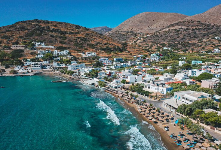 The sandy bay of Kini in Syros