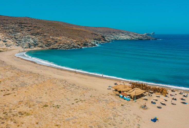 The twin beaches of Kolymbithra, on the northern coast, are possibly Tinos’ best-known swimming spots