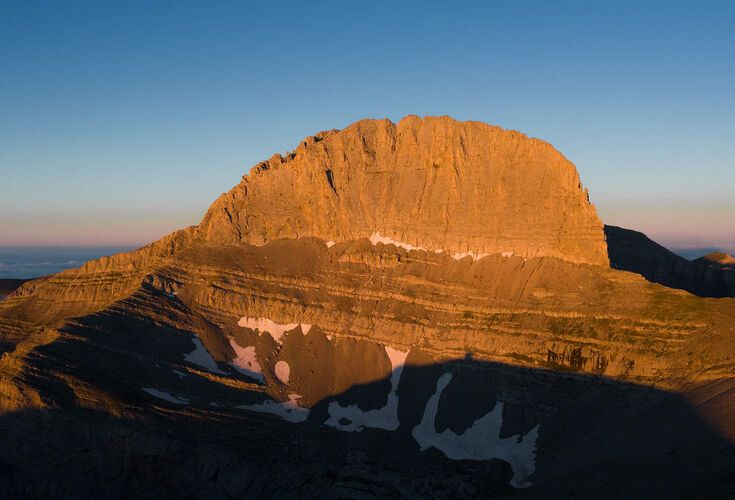 Mount Olympus summit. The "Throne of Zeus" 2.919m