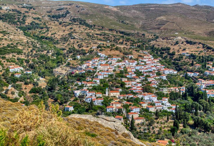 Stenies village in Andros island