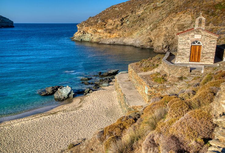 Waterfalls of Pythara in Andros island