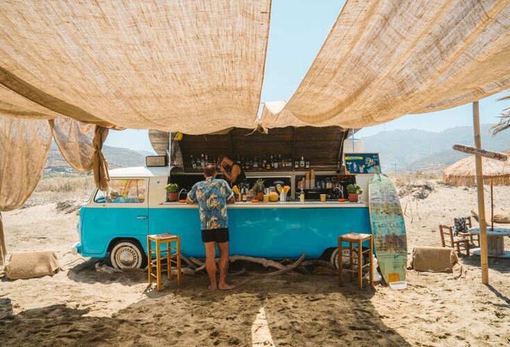 If you are looking for a boho feel and that extra touch of Instagrammability, go to Kolymbithra beach bar!