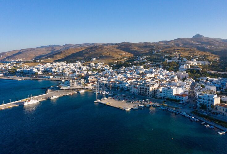 Panagia Evangelistria is your first taste of Hora (main town & port)
