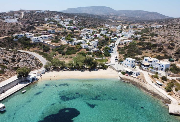 Aerial view of Agios Georgios on Iraklia island