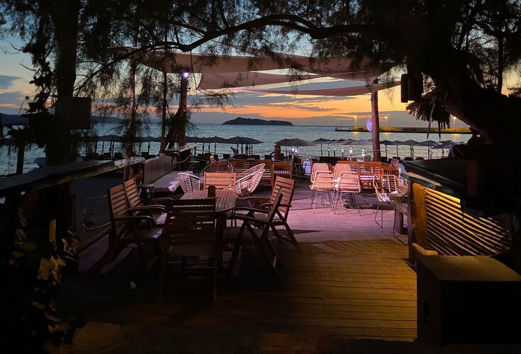 Beach bar in Petra village of Lesvos