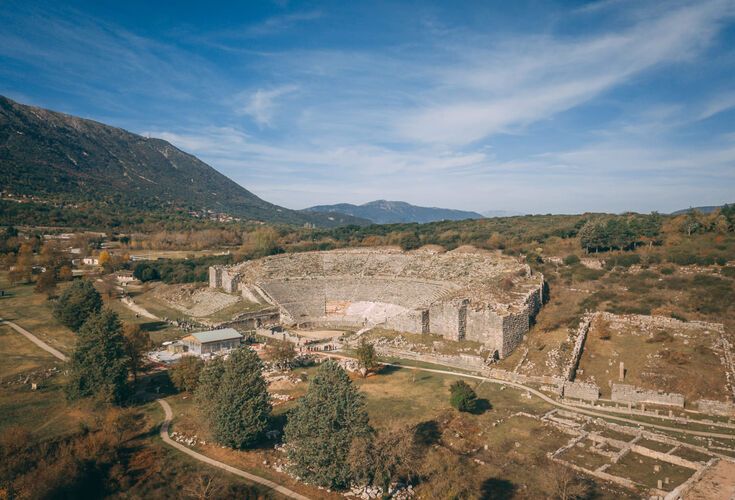 Aerial view of the Ancient Theatre of Dodoni