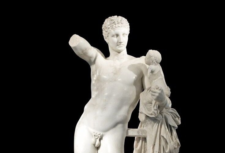 Hermes des Praxiteles im antiken Olympia