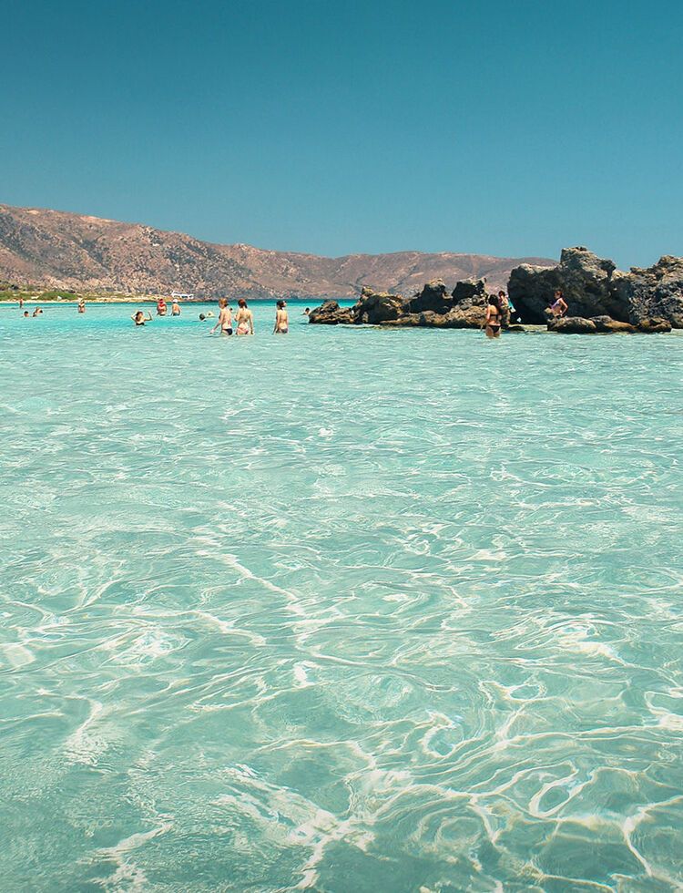 Elafonissi is an island you can easily wade to through knee-deep water