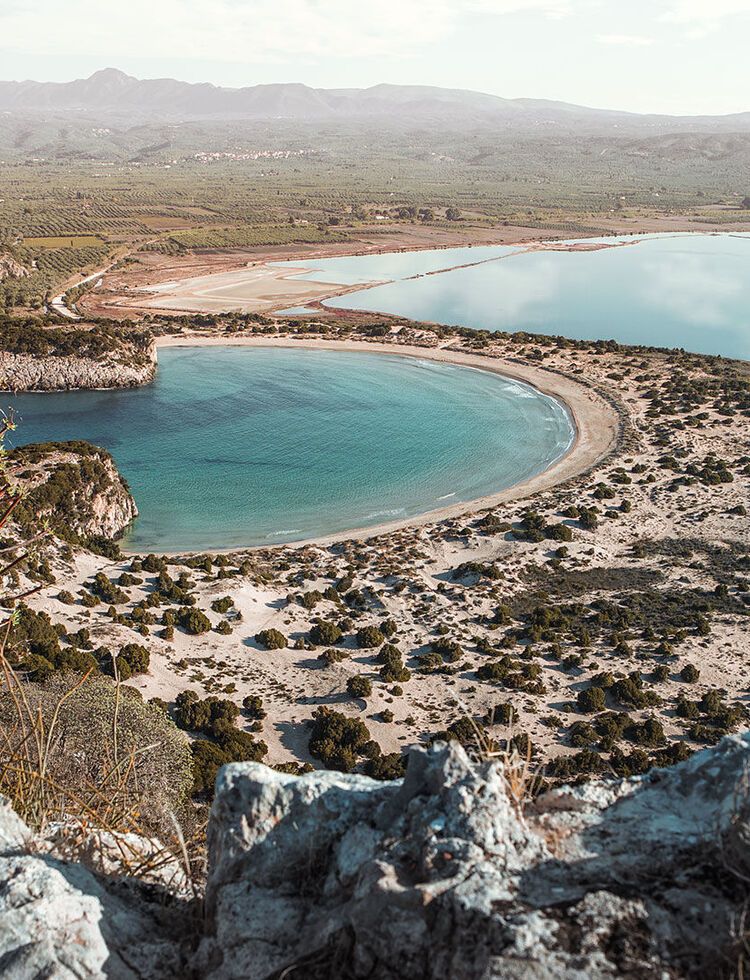 Voidokilia, the majesty of nature quite like the iconic horseshoe-shaped beach and its accompanying saltwater lagoon in Messinia