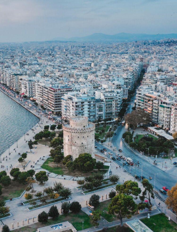 White Tower Thessaloniki aerial view