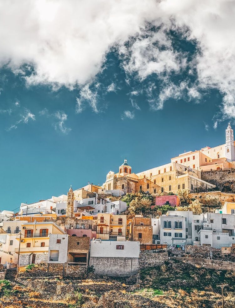 To meander through the cobblestone streets of Upper Syros (as the name translates) is to uncover the medieval and Catholic character