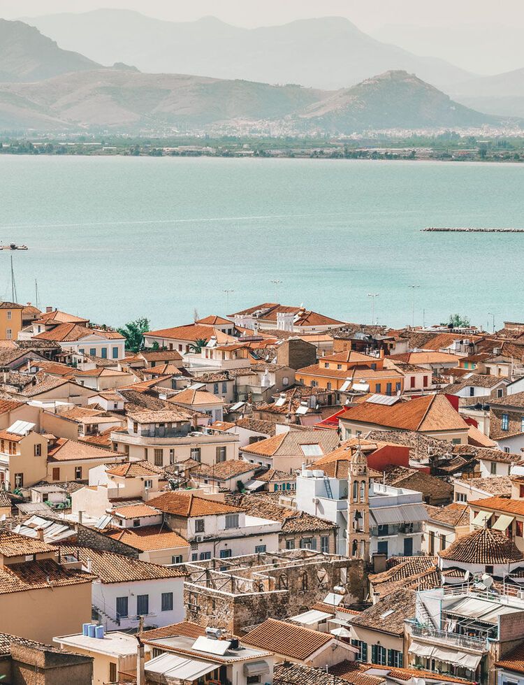 Nafplion town as seen from Palamidi Castle