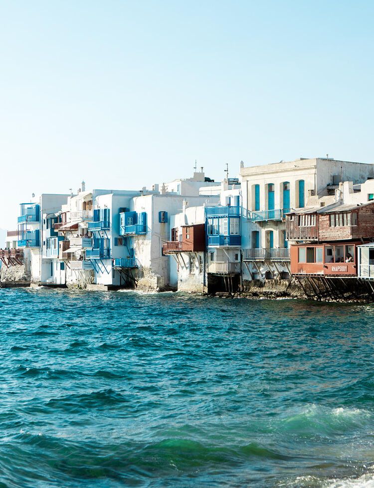 View of instagrammable Little Venice in Mykonos