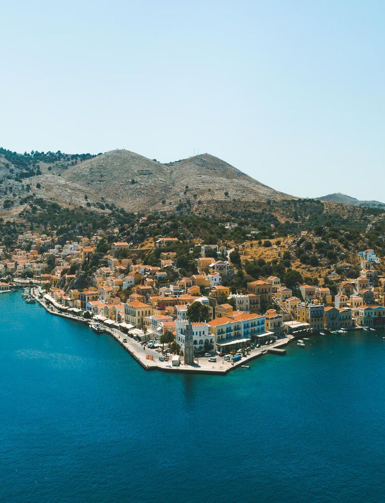 Aerial view of Symi island