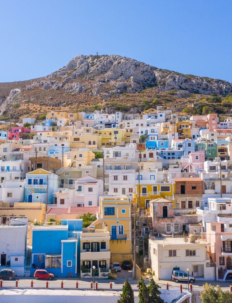 View of Colourful Menetes village_Karpathos