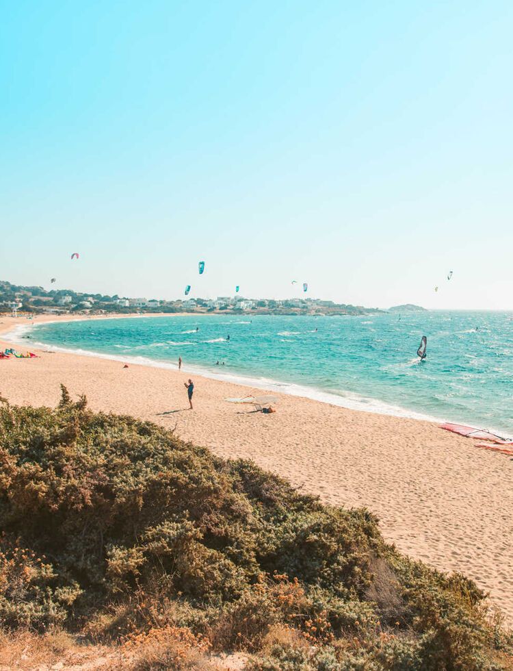 Mikri Vigla is one of Naxos’ standout beaches where you’ll find many water sport options