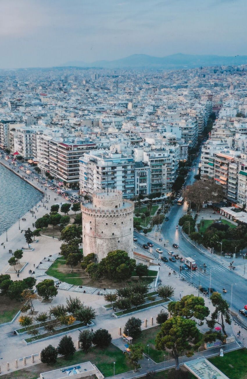 White Tower Thessaloniki aerial view