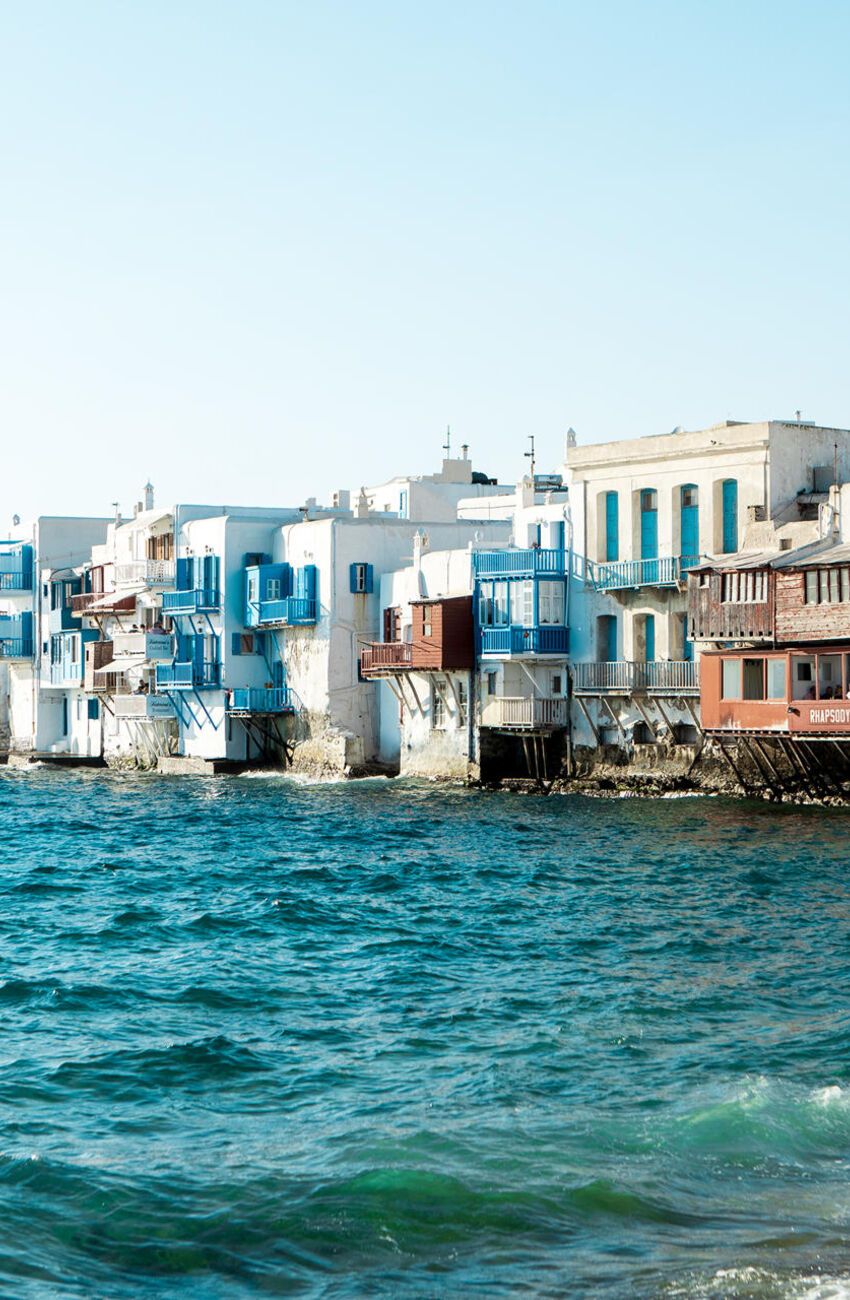 View of instagrammable Little Venice in Mykonos