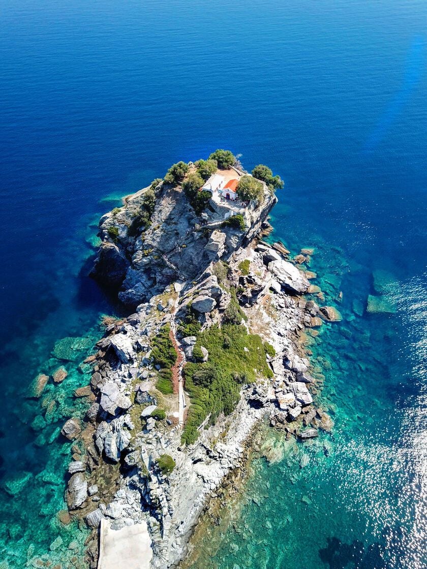 The Mamma Mia church in Skopelos