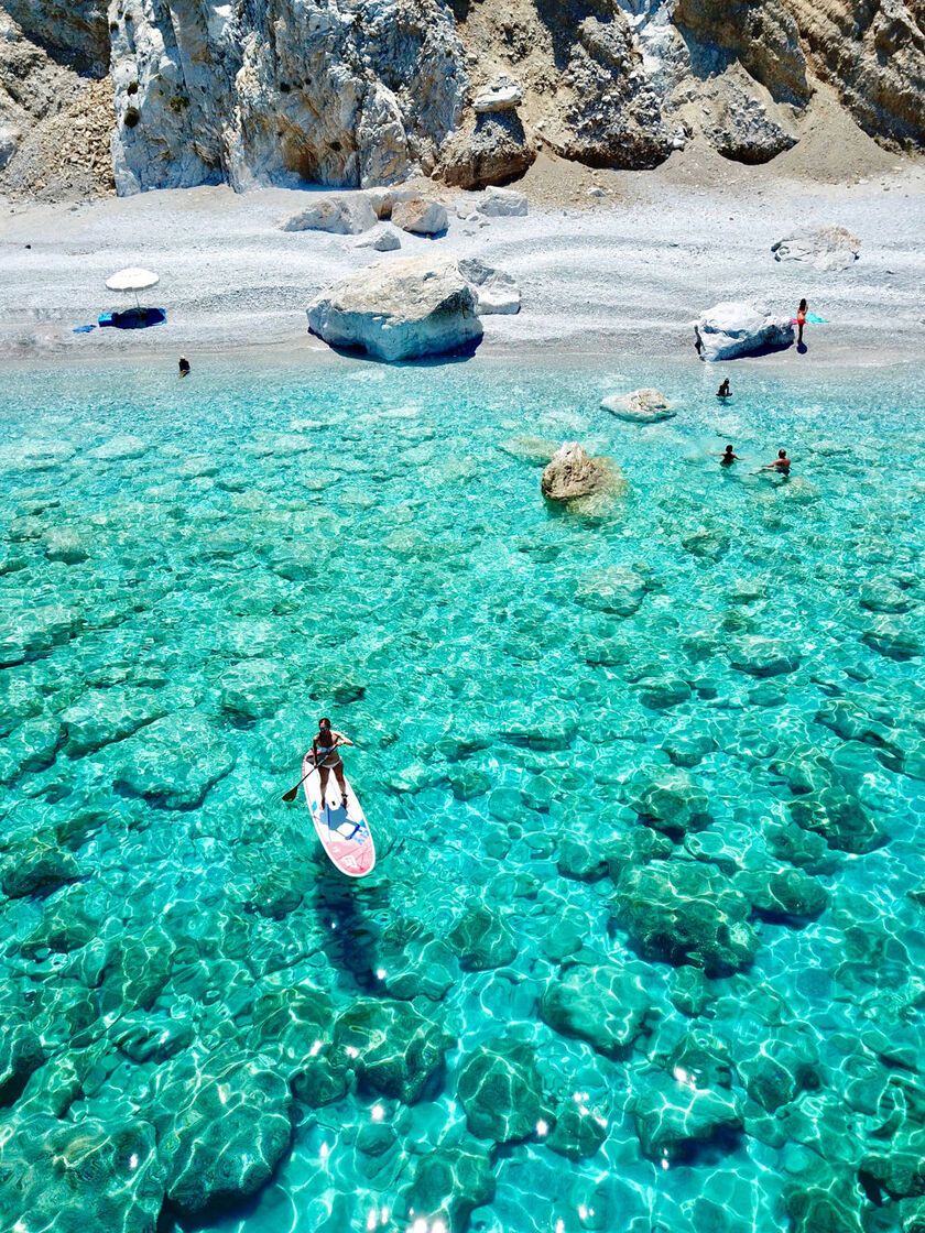 Supping at Lalaria beach in Skiathos