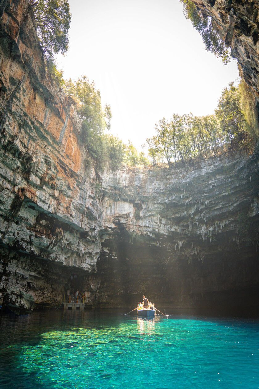 Rays in Melissani Cave