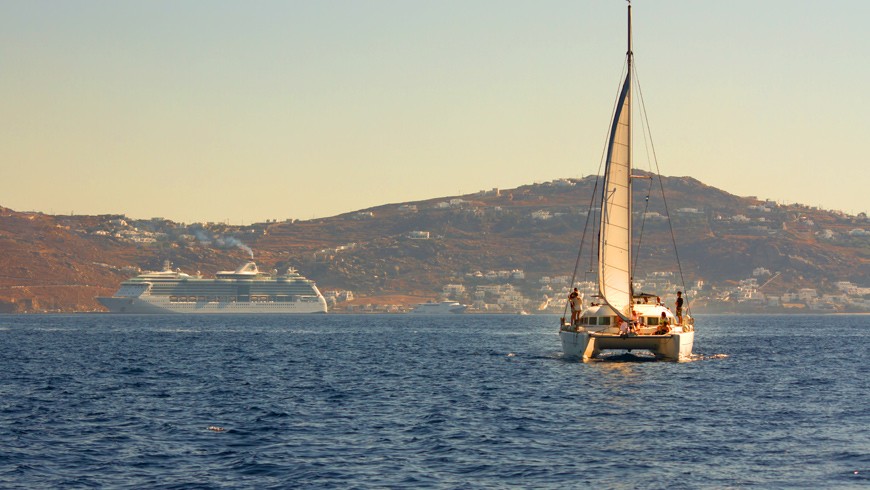 Private Mykonos Catamaran Sailing Cruise to South Beaches