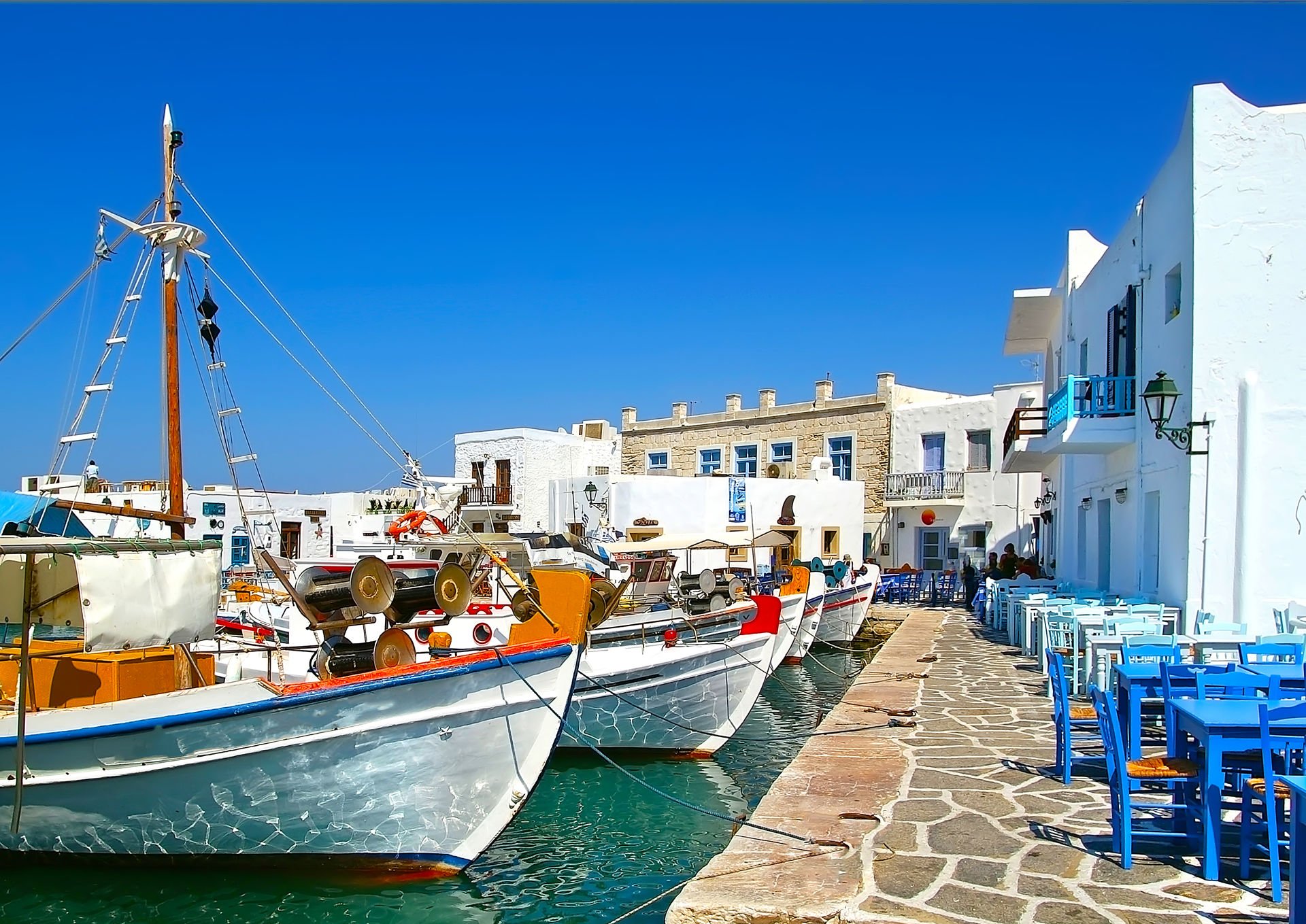 Greek fishing village in Paros of Naoussa