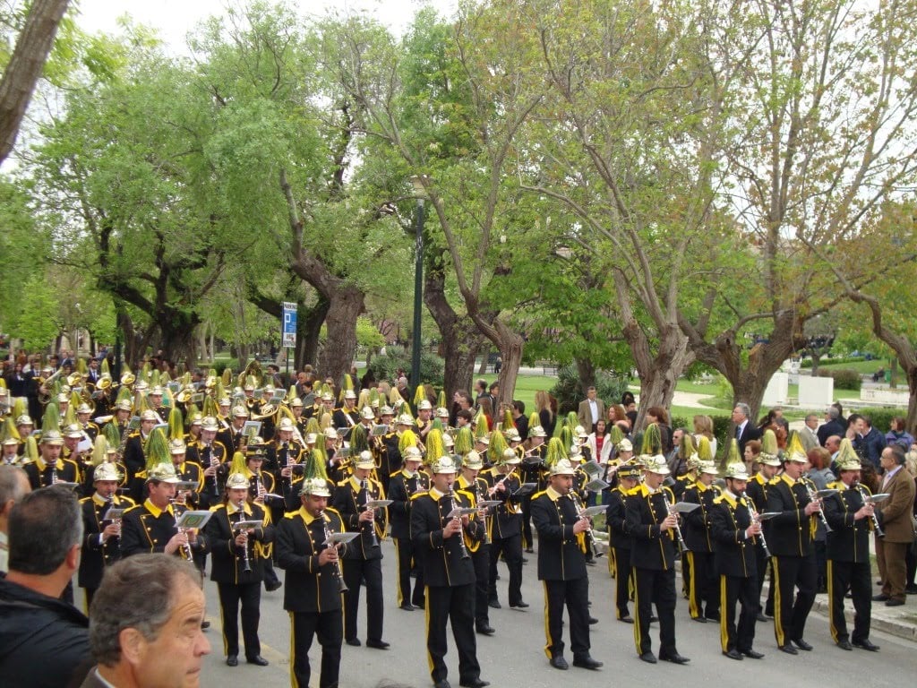 Marching band in Corfu streets