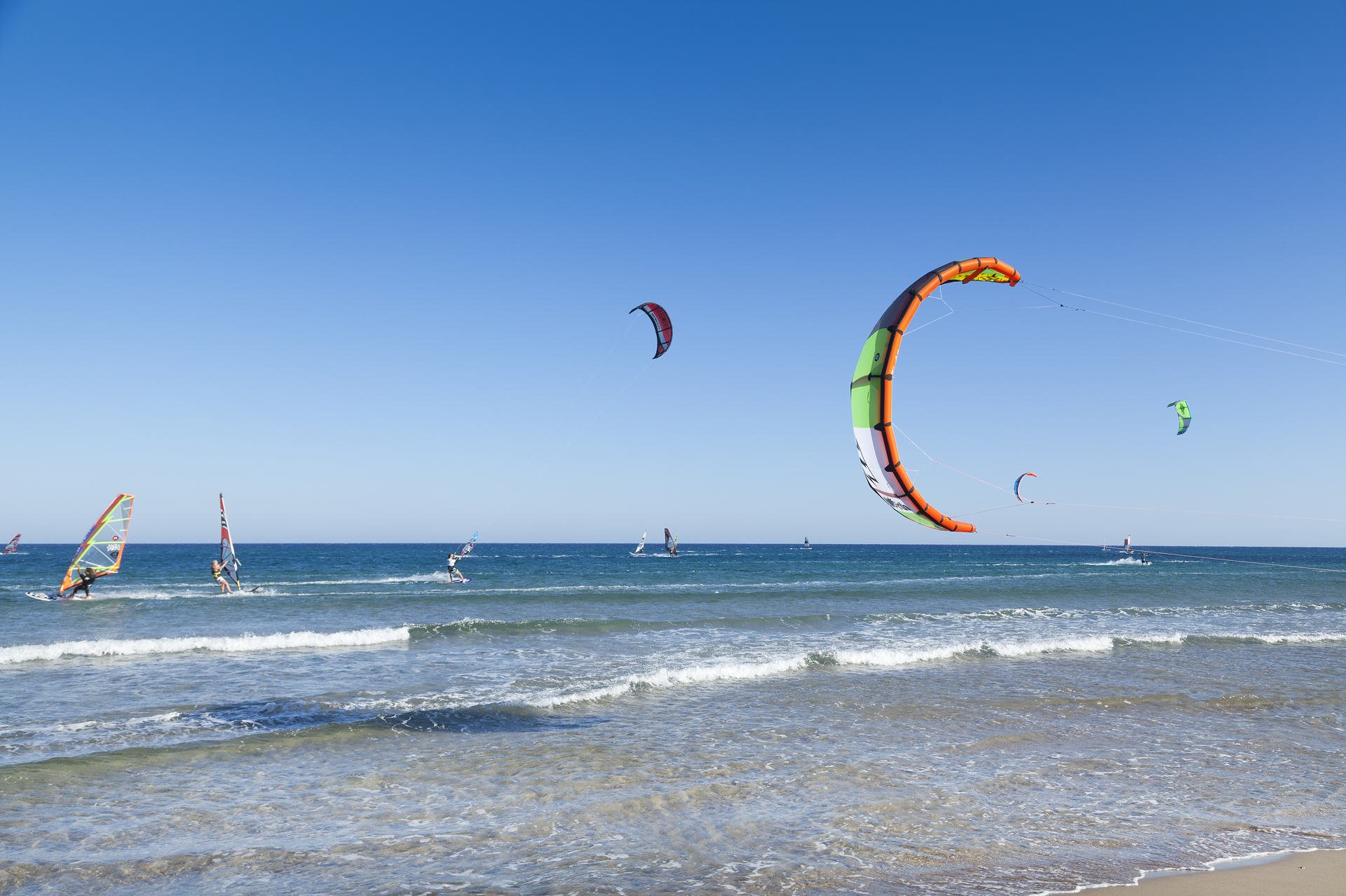 Kite surfers paradise in Rhodes